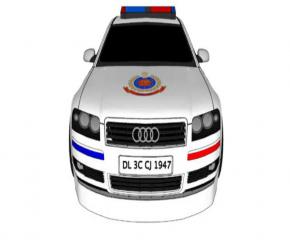 印度德里奧迪A8警車SU模型