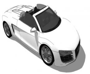 白色奧迪R8世爵敞篷車SU模型