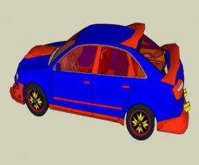 奧迪A4汽車SU模型